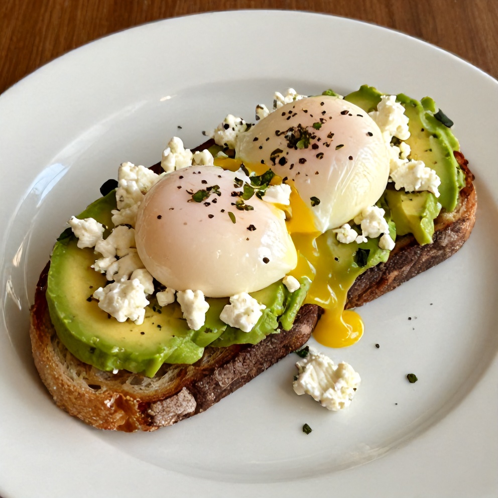 Plated Mediterranean Avocado Toast