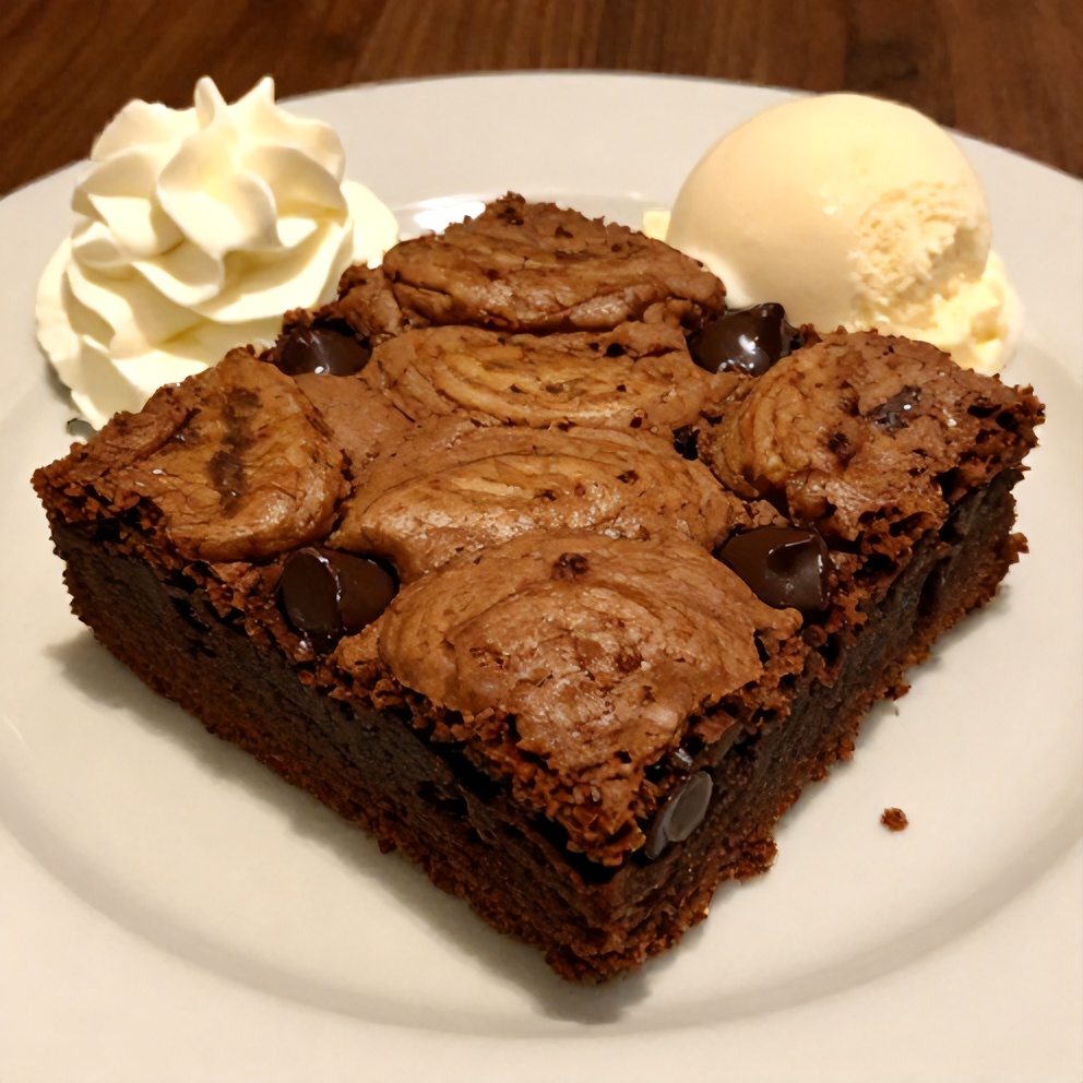 A slice of banana bread brownie on a dessert plate