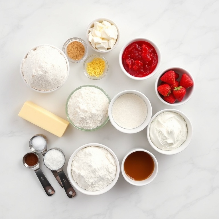 Ingredients for Moist Strawberry Lemonade Bread: Fresh Citrus Sweetness