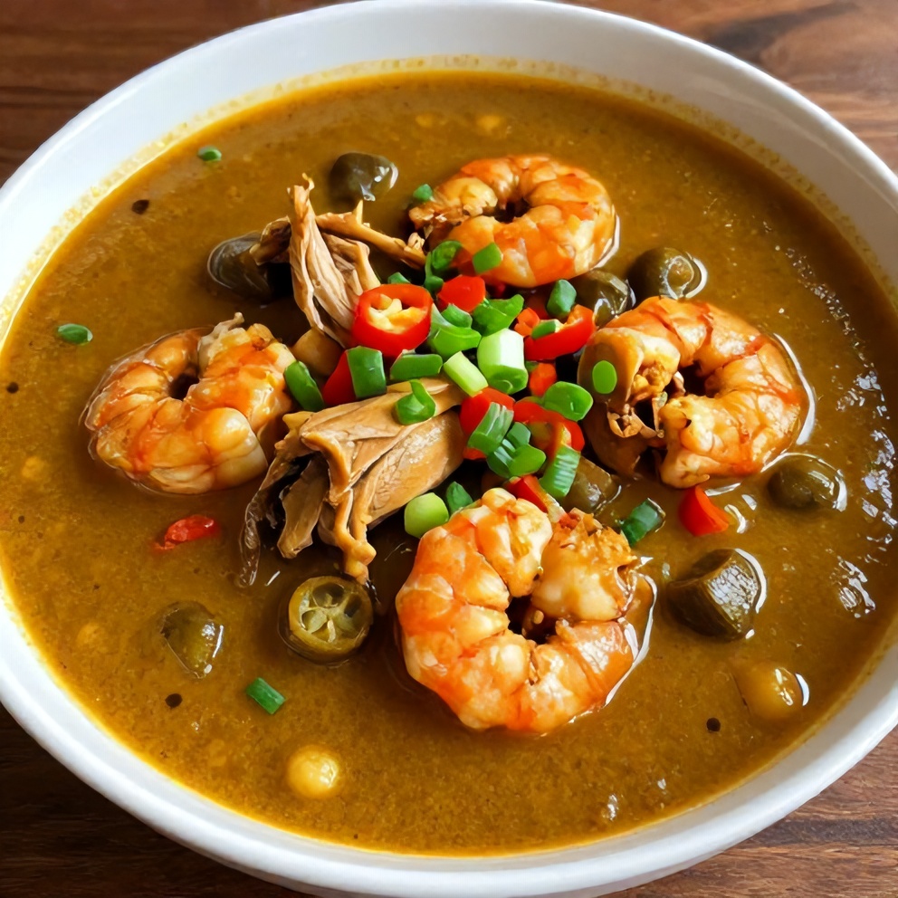 Plated Nigerian Okra Soup