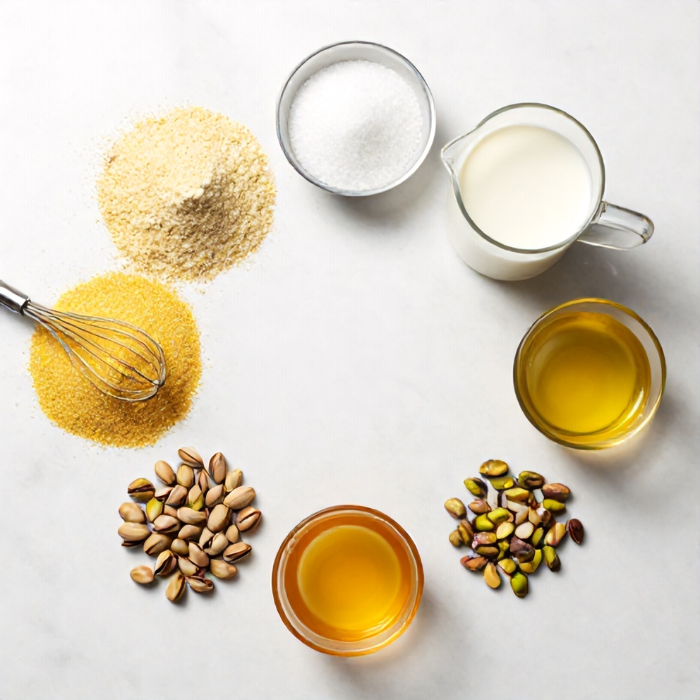 Raw ingredients for Orange Blossom Semolina Pudding