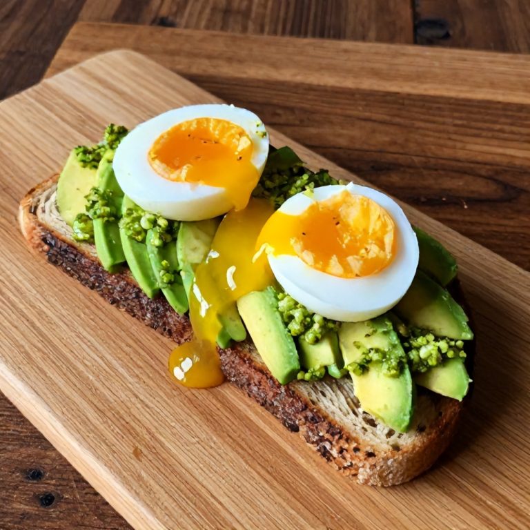 Pesto Eggs on Avocado Toast