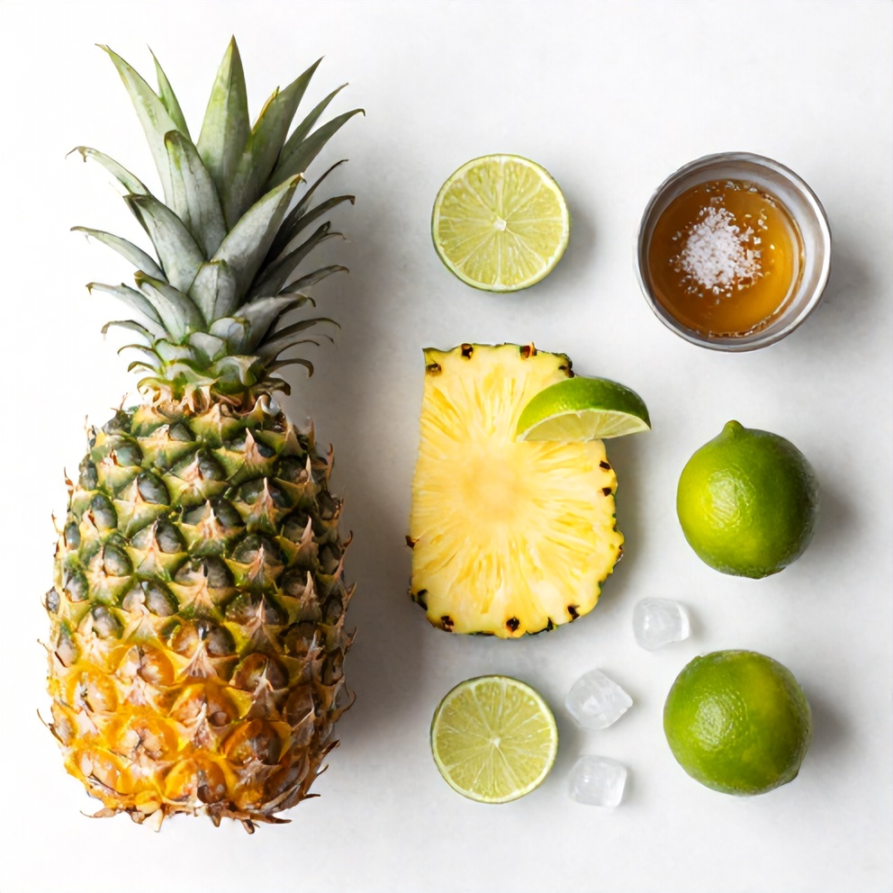 Raw Ingredients for Pineapple Margarita Mocktail