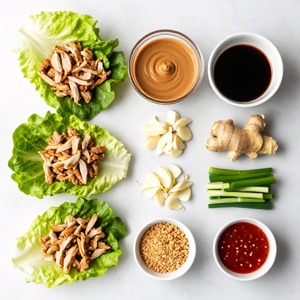 Raw ingredients for chicken lettuce wraps