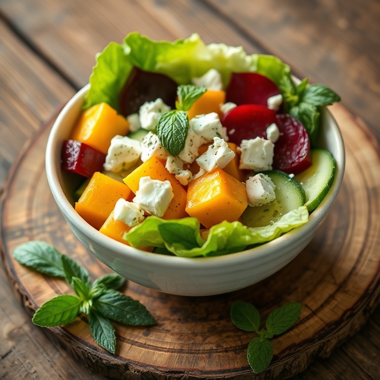 Finished roasted beet salad