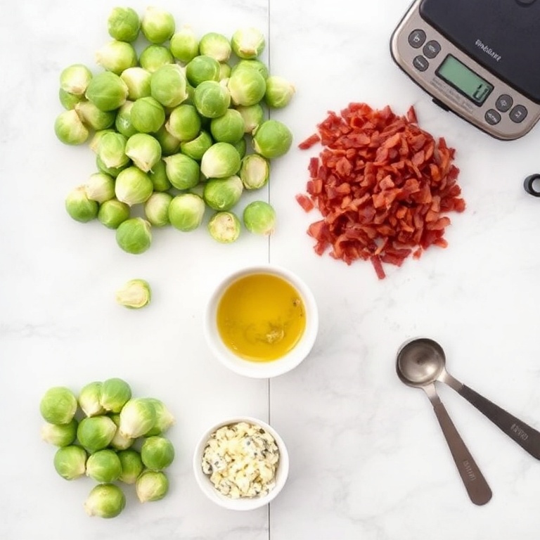 Raw ingredients for Roasted Brussels Sprouts Salad