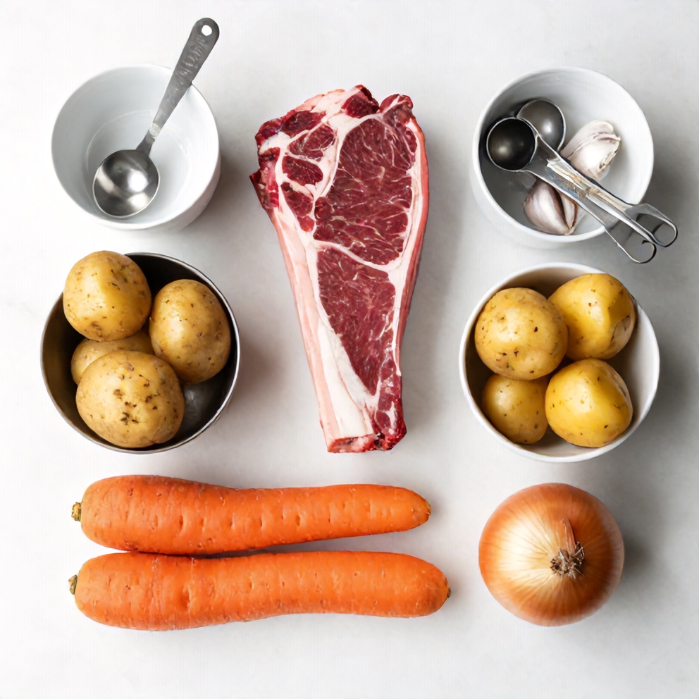 Raw Ingredients for Slow Cooker Chuck Roast