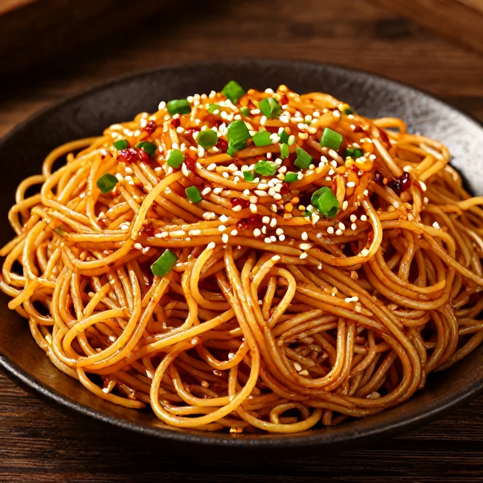 Spicy Potato Noodles with Garlic and Chili Sauce