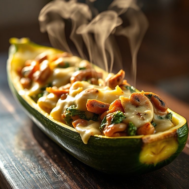 spinach stuffed zucchini boats