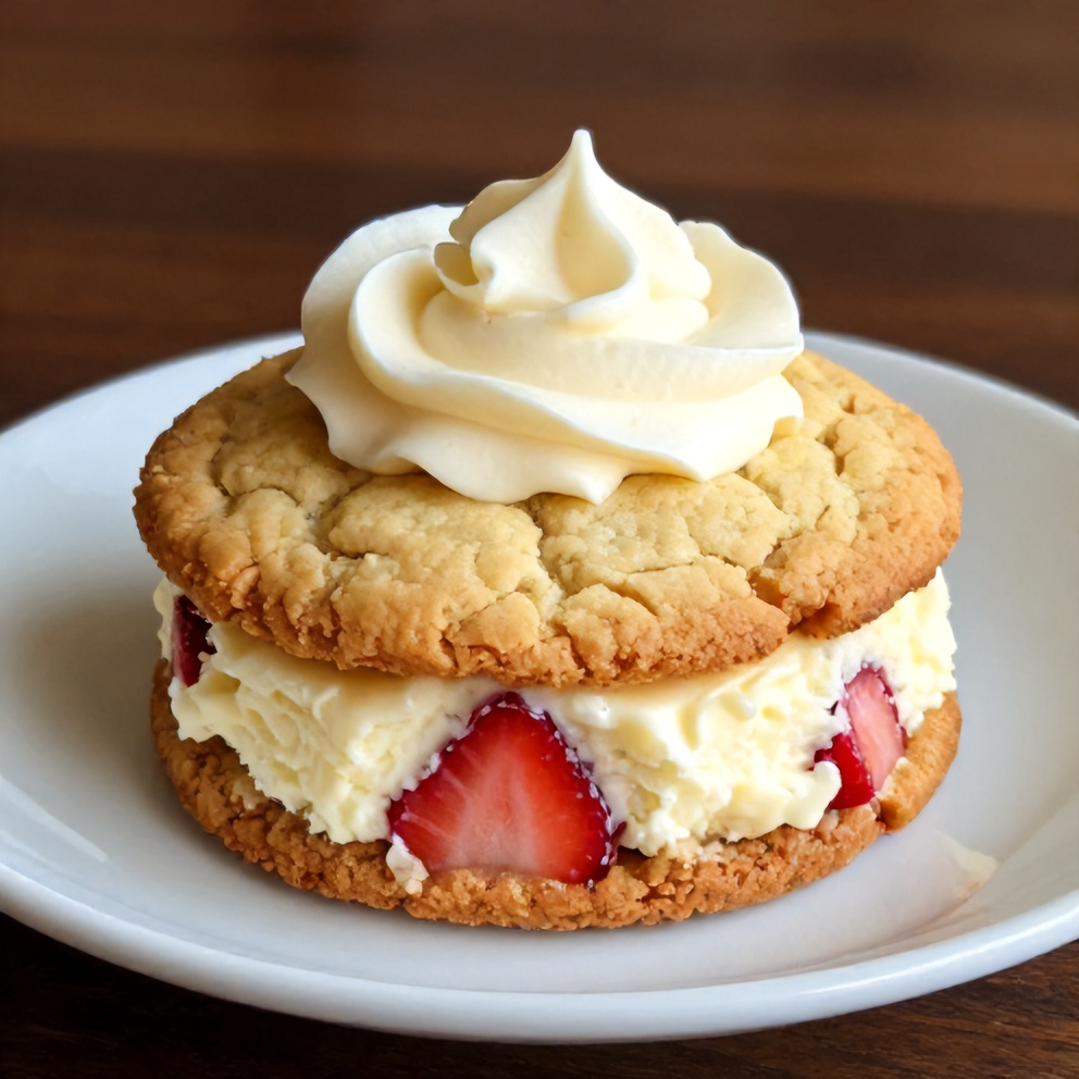 Plated serving of Strawberry Cheesecake Cookies