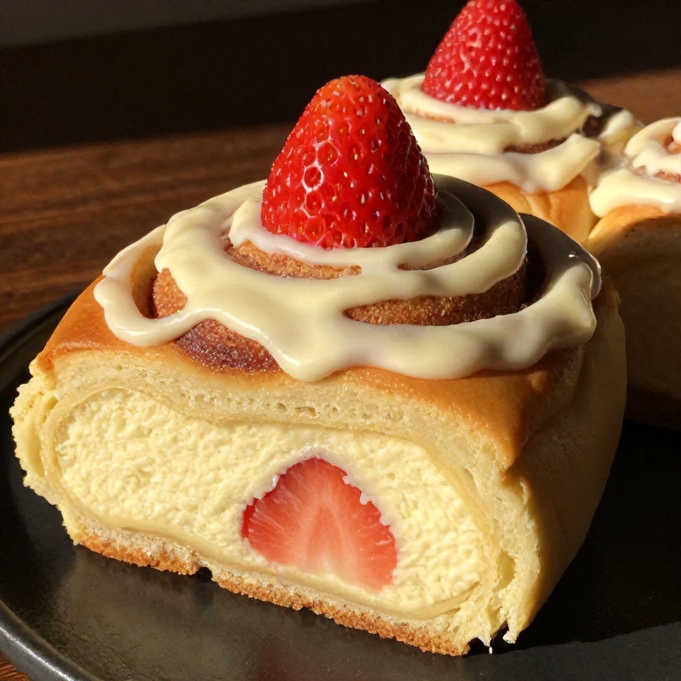Strawberry Cheesecake Cinnamon Rolls