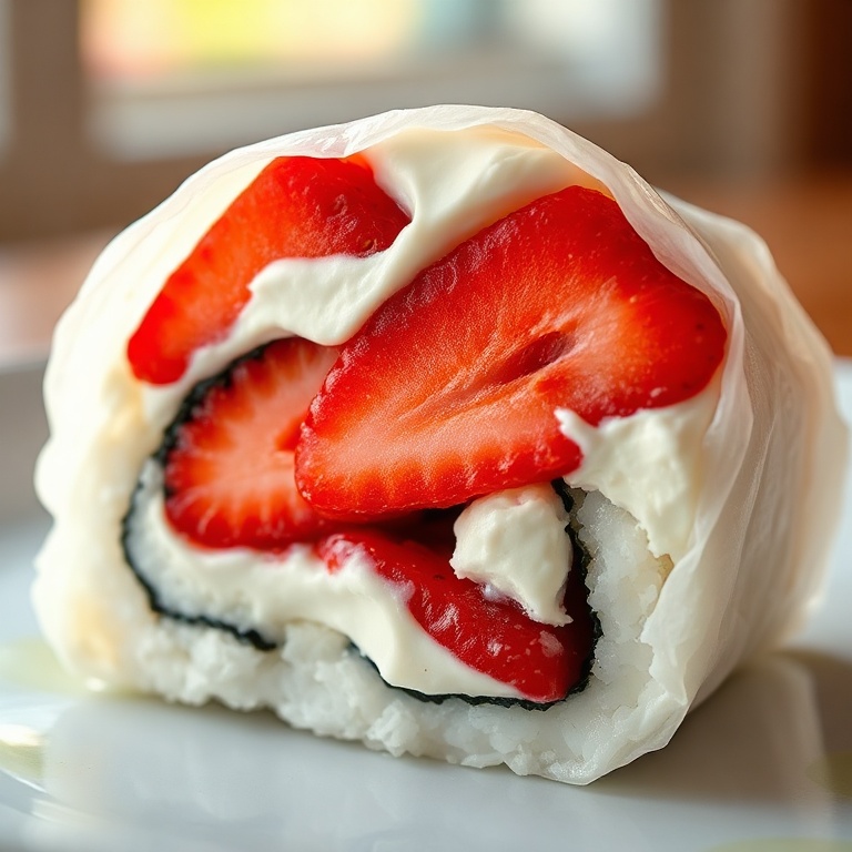 Strawberry Shortcake Sushi Roll