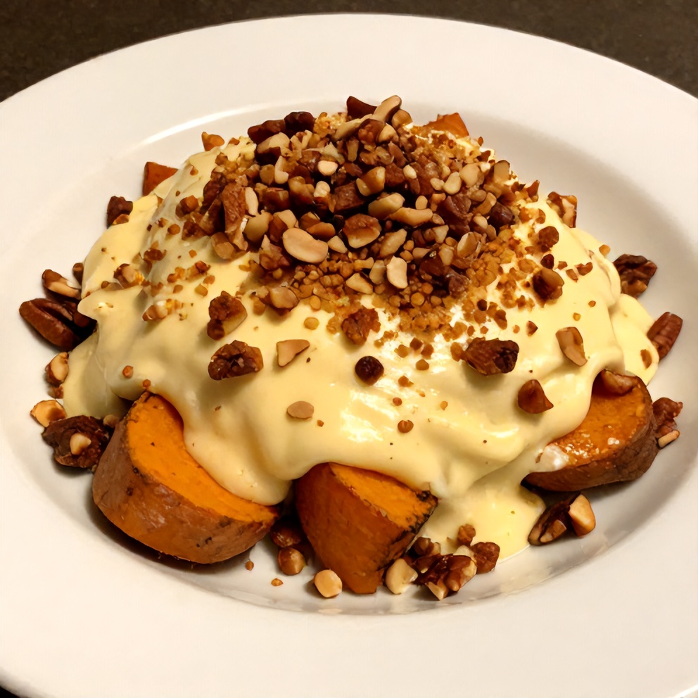 Sweet Potato Casserole with Pecan Topping