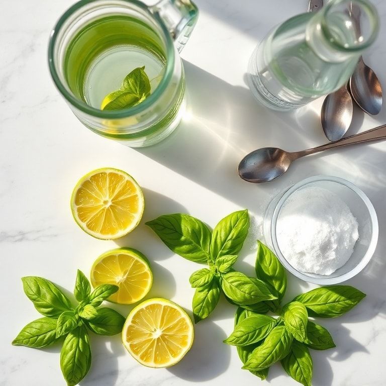 Ingredients for Thai Basil Lime Iced Tea Refreshing Summer Twist