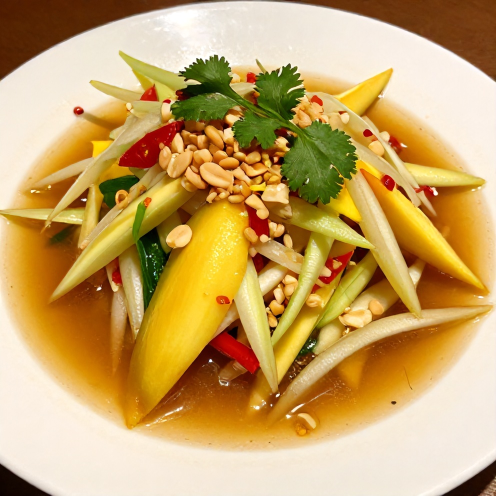 Thai Mango Green Papaya Salad with Chili Lime Dressing