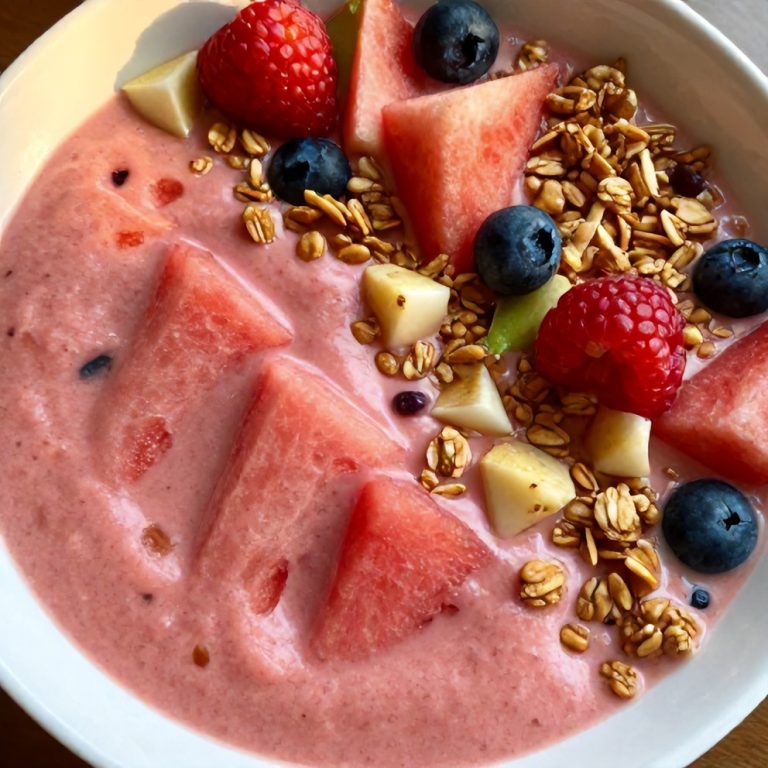 thick and creamy watermelon smoothie bowl