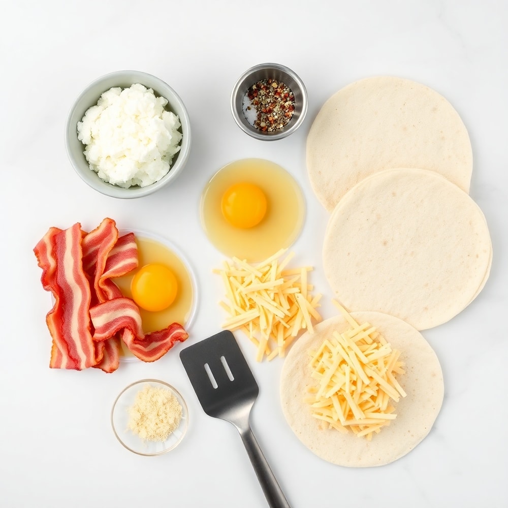 Bacon Egg and Cheese Breakfast Quesadillas Ingredients