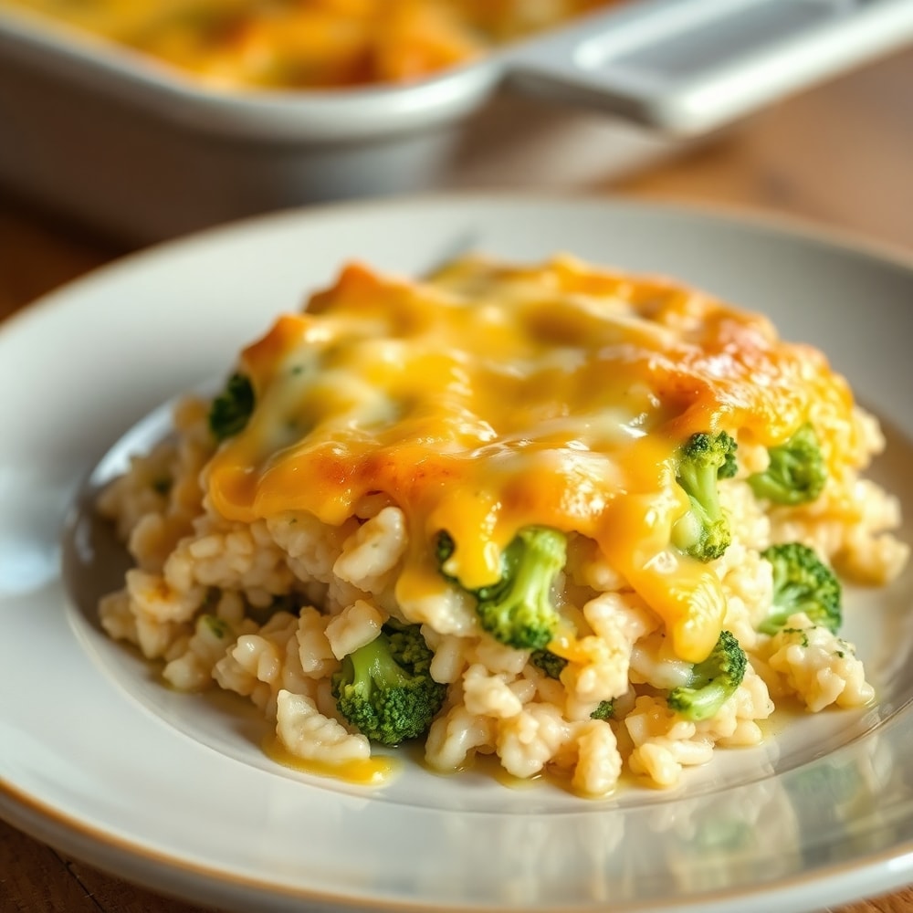 Chicken Broccoli Rice Casserole Ready to Serve