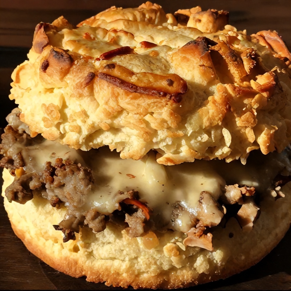 biscuits and sausage gravy breakfast pizza