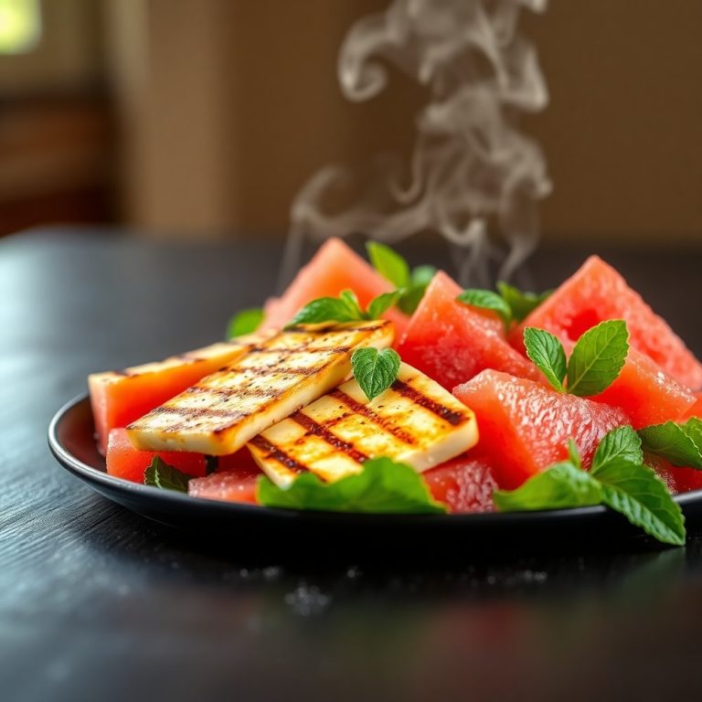 Easy Keto Grilled Halloumi and Watermelon Summer Salad