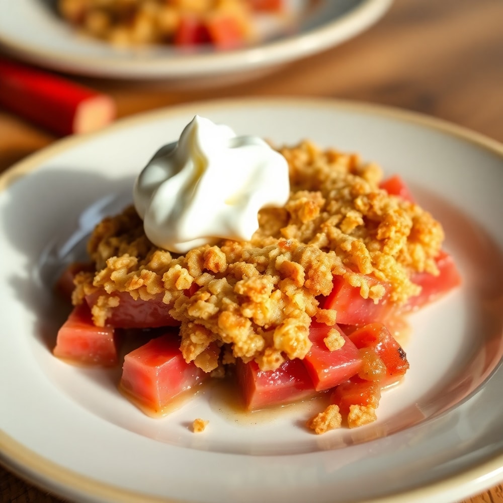 Easy Rhubarb Crisp with Oat Topping