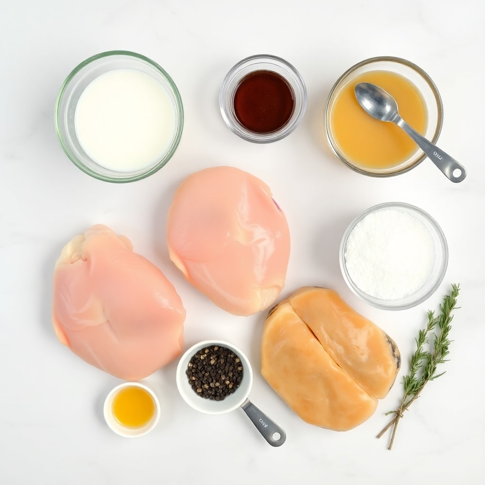 Raw Ingredients for Slow Cooker Chicken and Gravy