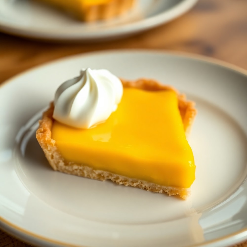 Mango Curd Tart with a dollop of whipped cream