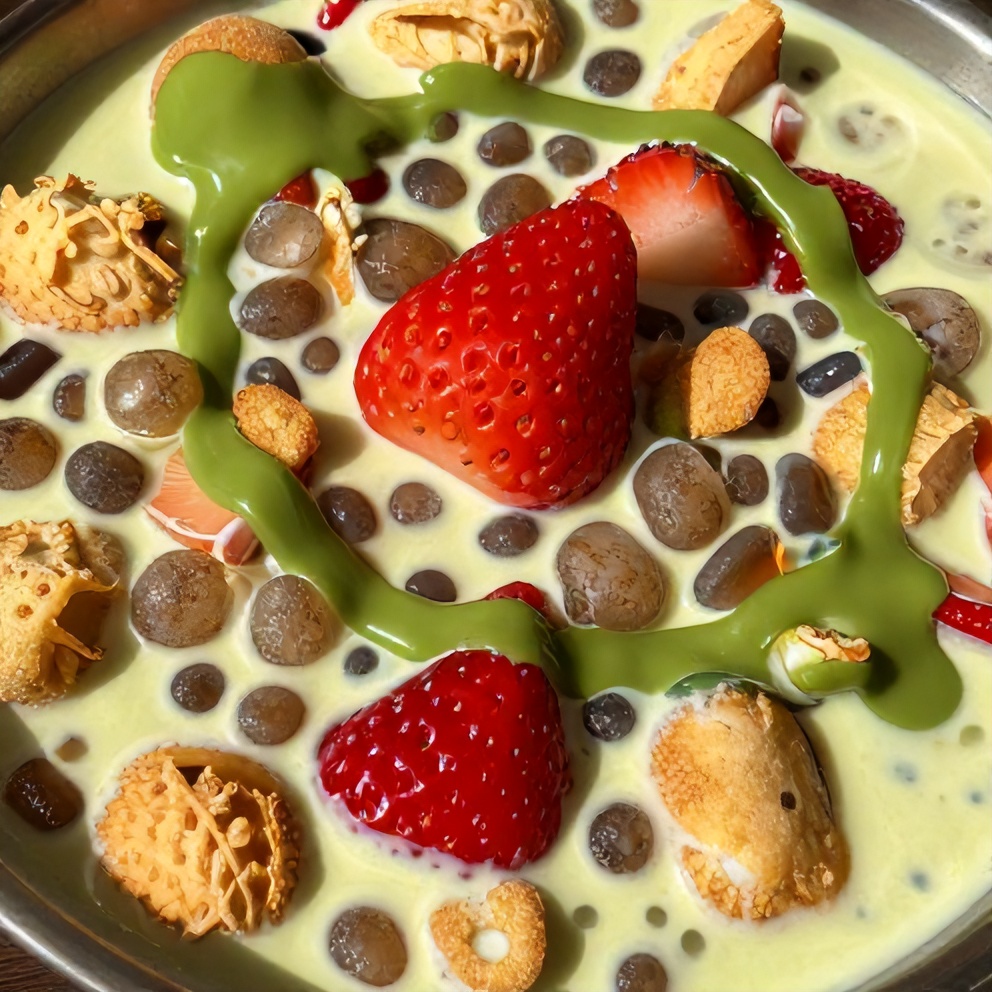 Strawberry Matcha Sago Dessert